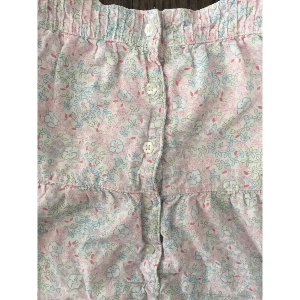 Baby Gap Dress Girl Sz 4 White Floral Print Ruffle Sleeves Casual‎ Sundress